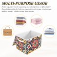 thumbnail image 6 of Yayeee Collapsible Storage Bin with Lid Fabric Closet Decorative Basket with Handles, Colorful Floral Pattern, 6 of 7