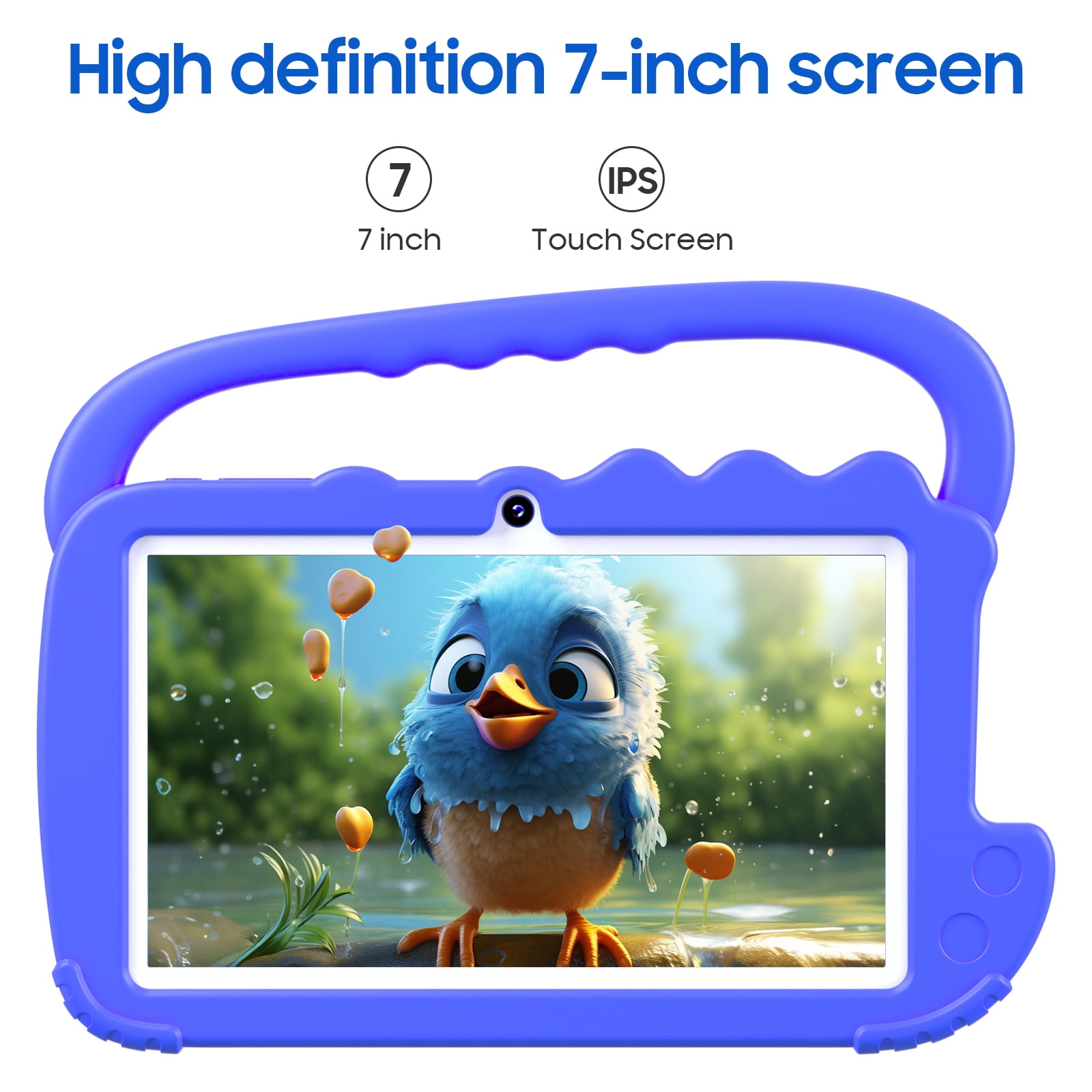 2024 Kids 7 inch Tablets, Android 12 Tablet for Kids, 4GB+32GB ROM+1TB Expand Blue