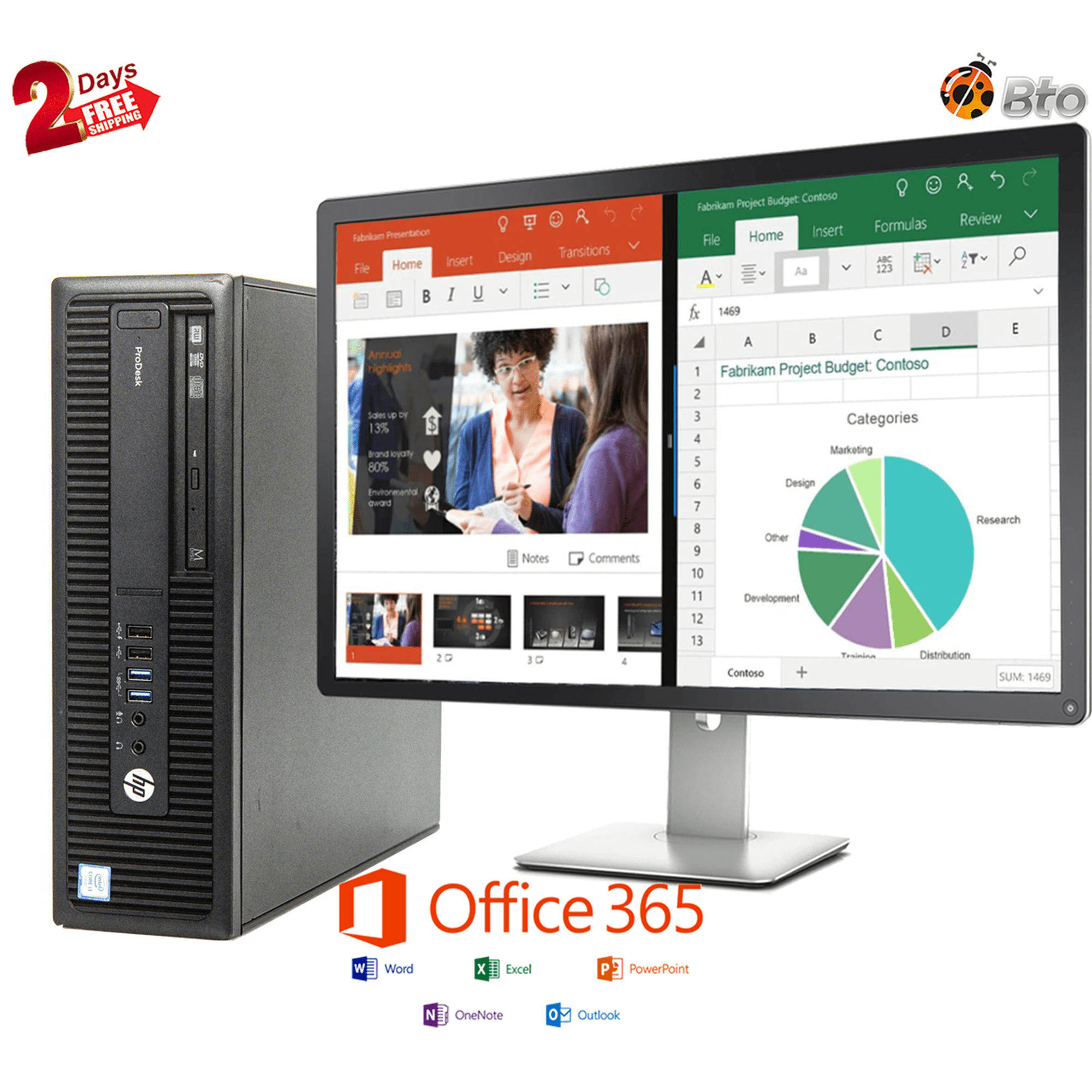 HP 600 G2 Desktop Computer SFF PC Core i5 (6th Gen.) CPU 16GB Ram, 1TB SSD, New 20" LCD, Office 365, Keyboard & Mouse, WiFi, DVD, Windows 11 Pro