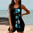 thumbnail image 4 of pstuiky Swimsuits for Women Print Crew Neck High Waist Adaptable Two Piece Bathing Suits Swim Suit Women Tankinis Chest Support with Boy Shorts Swimming Suits, 4 of 6