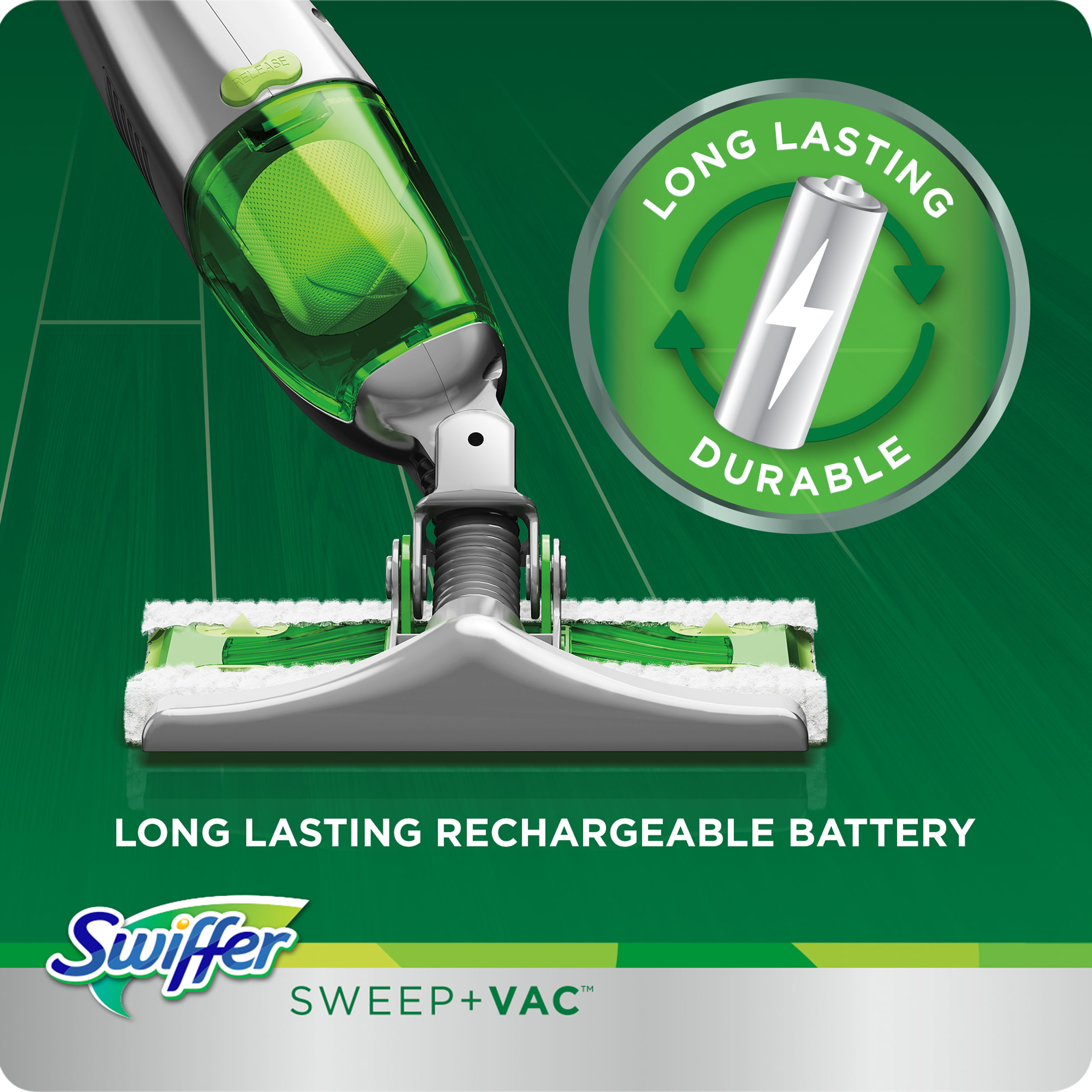 VAC RECHARGEABLE VACUUM SWEEPER KIT NEW SWIFFER SWEEP 