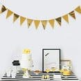 thumbnail image 6 of 4Pack Hot Gold Party Decorations Hanging Paper Triangle Banner Bunting Flag Pennant Garland for Graduation Birthday Wedding Party SuppliesShiny gold, 6 of 6