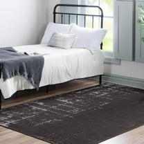 Rugs.Com Valencia Collection Area Rug – 5X8 Charcoal Low Rug Perfect For Bedrooms, Dining Rooms, Living Rooms