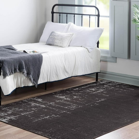 Rugs.Com Valencia Collection Area Rug – 8X10 Charcoal Low Rug Perfect For Living Rooms, Large Dining Rooms, Open Floorplans