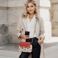 thumbnail image 3 of SCRAWLGOD Sunflower Hydrangea Floral Beige Red Womens Crossbody Bags PU Leather Lightweight Casual Crossbody Handbags Waterproof Fashion Sling Bag with Detachable Chain, 3 of 7