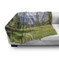 thumbnail image 3 of Yosemite Soft Flannel Fleece Blanket, Yosemite Valley Meadows with Trees Fluffy Clouds Cliff Tourist Attraction Picture, Cozy Plush for Indoor and Outdoor Use, 50" x 70", Grey Green, by Ambesonne, 3 of 6