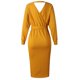 thumbnail image 4 of Vestido Ajustado De Manga De Murciélago De Color Puro Para Mujer Con Cuello En V Vestidos Divididos (Amarillo M) Tmvgtek Mujer, 4 of 6
