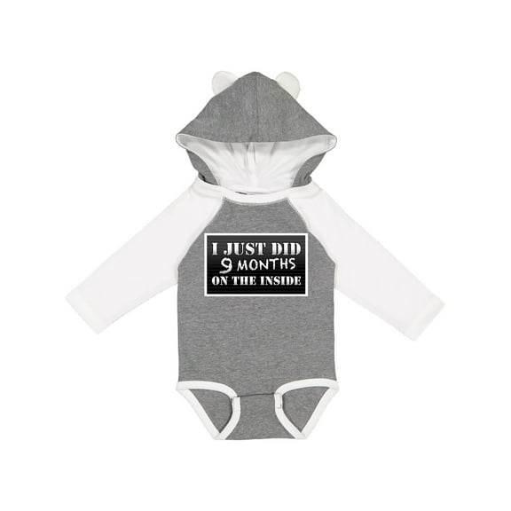 Inktastic 9 Months on the Inside Boys or Girls Long Sleeve Baby Bodysuit