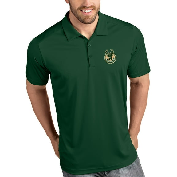 Men's Antigua Green Milwaukee Bucks Tribute Polo