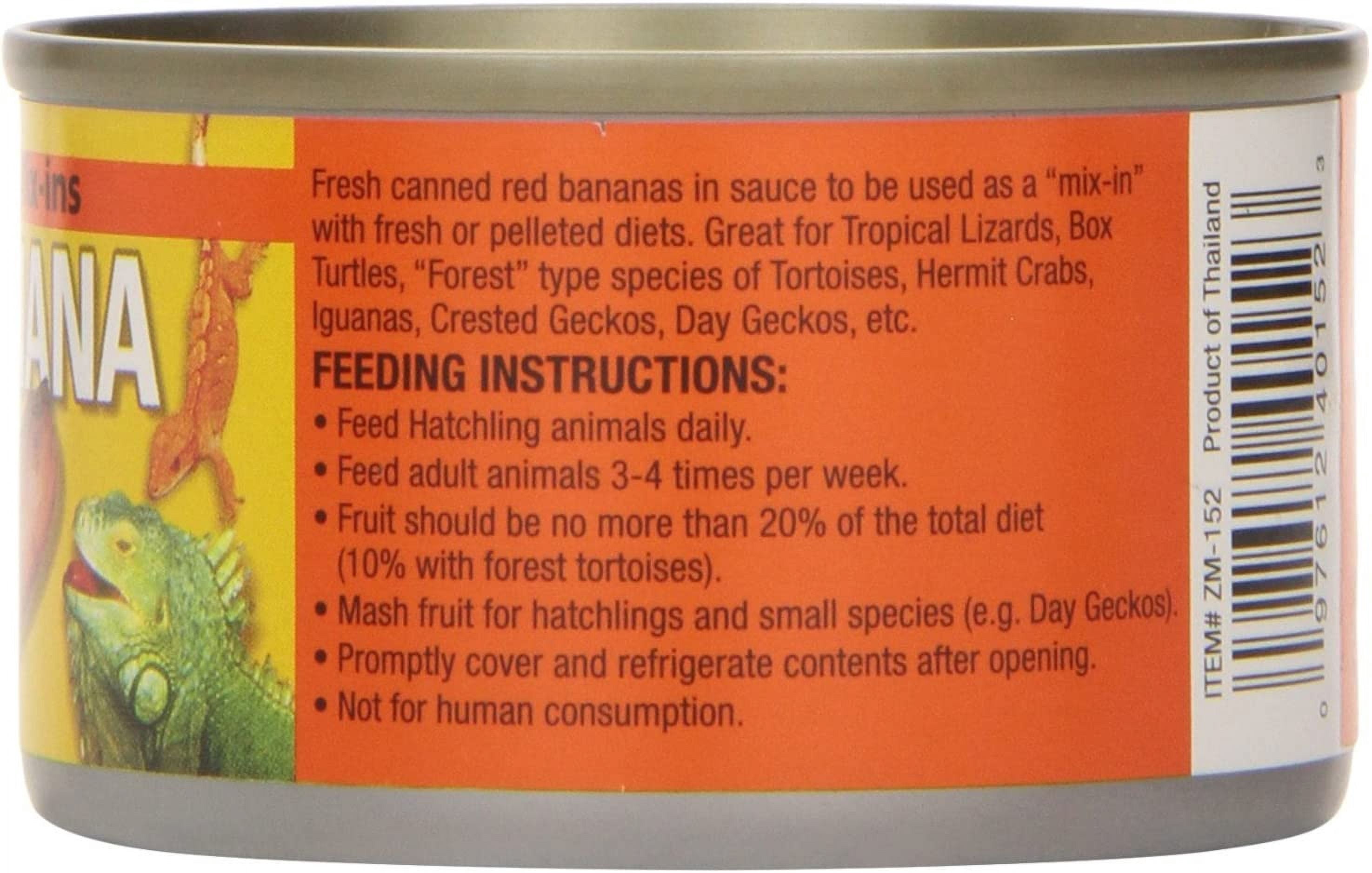 Zoo Med Tropical Fruit Mix-Ins Red Banana for Reptiles and Turtles [Reptile Tortoise Food, Reptile Iguana Food, Reptile Supplies] 24 oz (6 x 4 oz)