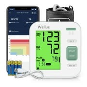 Wellue Blood Pressure Monitors,Upper Arm Blood Pressure Machine with Large Backlit Display,Automatic BP Monitor Cuff Kit for Dual Users,Stores Up to 240 Readings with Free App,B02