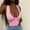 Pink, variant on Sexy Crop Tops for Women Deep V Neck Backless Ribbed Knit Vest Tank Top Sleeveless Plunge Racerback Cropped Tanks