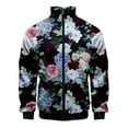 thumbnail image 2 of Chaqueta con estampado 3D de plantas y flores para hombre, abrigo de manga larga con estampado retro, chaquetas con cremallera de gran tamaño y personalidad para mujer, blusas de calle, 2 of 5
