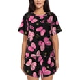 thumbnail image 1 of Fotbe Girl Butterfly Conjunto de Pijama Estampado para Mujer, 2 Piezas, Ropa de Dormir con Camiseta de Manga Corta y Shorts Suaves-Medium, 1 of 6