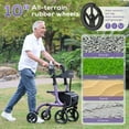 thumbnail image 4 of COSYWILL Rollator Walkers with Seat for Seniors, Foldable 10" Big Wheels All Terrain Rolling Walker,Adjustable Handles, Mobility Walker for Seniors,Purple, 4 of 9