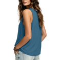 thumbnail image 4 of ClodeEU Women's V Neck Sleeveless Tank Top,Casual Loose Summer Camisole Blouse Blue,Women's Plus XXL, 4 of 7