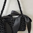 thumbnail image 2 of Bolso Punto Ganchillo Con Lazo para Mujer Hombro Color Sólido Ir Compras (), 2 of 3