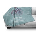 thumbnail image 3 of Saying Soft Flannel Fleece Throw Blanket, Retro Pastel Bike with Basket and Text My Life is a Ride, Cozy Plush for Indoor and Outdoor Use, 50" x 70", Pale Blue Dark Purple, by Ambesonne, 3 of 6