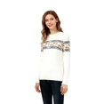 thumbnail image 3 of Tisuna Family Christmas Sweater Stripe Print Long Sleeve Crew Neck Tops Warm Loose Autumn Winter Parents Kids Christmas Sweater Outfits White Size S, 3 of 5
