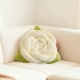 thumbnail image 1 of Cojín de fibra de poliéster con estampado de rosas blancas, tejido a mano, para el respaldo del sofá, decoración de dormitorio, artículos esenciales de viaje, regalos de cumpleaños para mujeres., 1 of 7