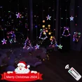 thumbnail image 2 of Guirnalda de luces LED navideñas con forma de estrella y luna, cortina de hadas para exteriores, para árbol, fiesta, decoración de Navidad y Año Nuevo, 2 of 5