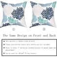 thumbnail image 5 of Summer Coastal Throw Pillow Covers Set of 2 Farmhouse Coral Branch Ocean Themed Pillowcase Soft Cotton Square Cushion Covers for Home Couch Sofa Patio Bedroom 18X18 Inches, 5 of 6