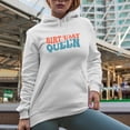 thumbnail image 2 of Birthday Queen, Groovy Retro Wavy Text Merch Gift, White Hooded Sweatshirt or Hoodie, 2XL, 2 of 5
