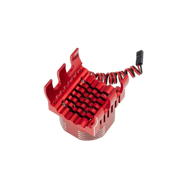 42mm Motor Cooling Fan Sink with LED Light of the Rustproof Radiator 1/8 1/10 RC Model Crawler Accessories Electric Remote Control Red