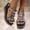 Black, variant on Rhinestone Wedge Sandals for Women Dressy: Summer Open Toe Low Platform Wedges Sandals Elastic Ankle Strap Butterfly Comfortable Casual Shoes Brown 5.5(36)
