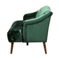 thumbnail image 5 of GDF Studio Manila Contemporary Tufted 3 Seater Sofa, Emerald Velvet and Walnut, 5 of 8