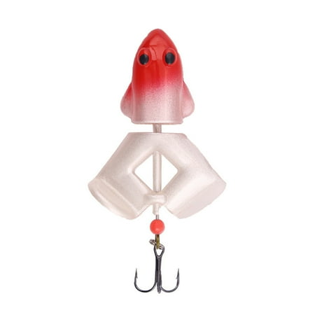 chidgrass Sinking Lures Wear-resistant Lightweight Reusable Fishing Soft Lure Fake Tackles Artificial Bait Swimbaits 3 Hooks Red/White
