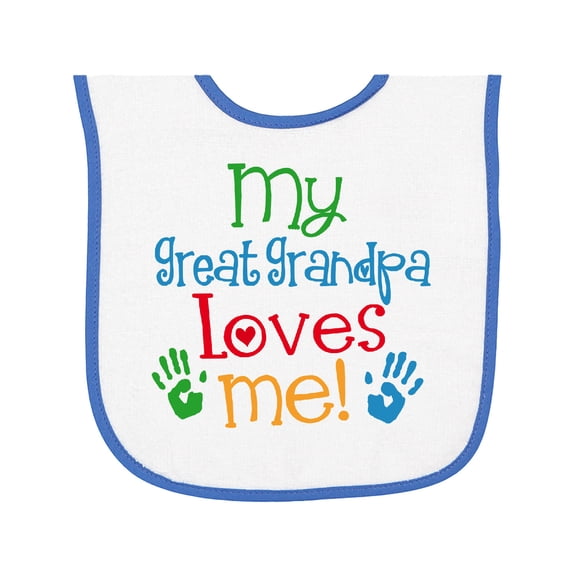 Inktastic My Great Grandpa Loves Me Baby Terry Cloth Bib