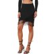 thumbnail image 1 of Falda midi bohemia de flecos sólida casual de verano para mujer INSPIRE CHIC negra XL, 1 of 6