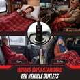 thumbnail image 3 of Stalwart 12V Electric Heated Blanket for Car, Truck, or RV, Portable Heated Throw for Camping or Travel - 59" x 43” (Red Plaid), 3 of 8