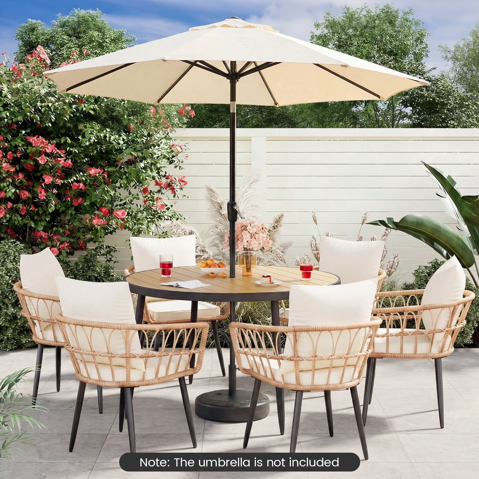 Costway Fillable Umbrella Base 90 LBS Heavy Duty,Sand Filled Round Market Umbrella Stand