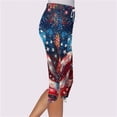 thumbnail image 4 of Pants for Women Elastic Waist Drawstring Sports Pants Solid Independence Day Printing Casual Capris Pants with Pockets, 4 of 6