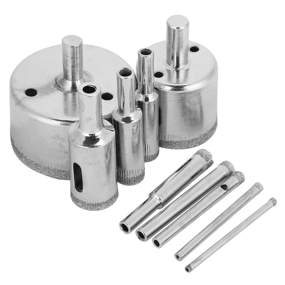 Herwey 10Pcs/Set Diamond Coated Core Drill Bit 3~50mm Hole Saw for Tile Ceramic Glass Porcelain Marble,Core Drill Bit, Glass Drill Bit