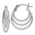 thumbnail image 1 of 14K White Gold Triple Hoop Earrings, 1 of 3