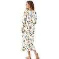 thumbnail image 2 of Tutolipy Floral Print Nightgowns for Women Long Sleeve Sleepwear Breathable Loungewear V Neck Sleepshirts for Home, S, 2 of 7