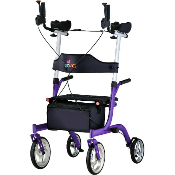Nova Medical Phoenix Rise UP Rollator - Upright Rolling Walker - Purple