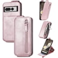thumbnail image 2 of Zipper Wallet Case for Google Pixel 7 Pro with Card Holder Slot, PU Leather Adjustable Kickstand Flip Handbag Phone Cover for Google Pixel 7 Pro SDLL Rose Gold, 2 of 14