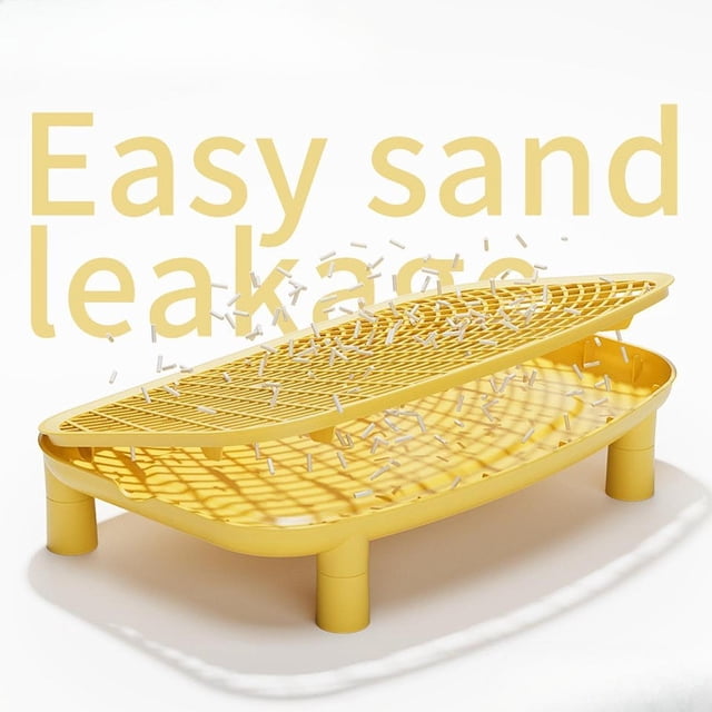 Rampa para caja de arena para gatos, portátil, reutilizable, para gatos pequeños y viejos, accesorios para mascotas, suministros para sala de estar y dormitorio Amarillo