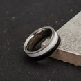 thumbnail image 3 of PAMTIER Fidget Spinner Ring for Anxiety Relief Men Women Spinner Rings Rotatable Stainless Steel Band with Black White Spinning Stripes Size 11, 3 of 5