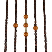 Retro Wooden Door Curtain, Natural Bamboo Beaded String Hanging Doorway Divider 35*82 Brown Sheer Curtain for Door Window