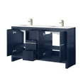 thumbnail image 3 of Lafarre 60 in W Navy Blue Double Vanity, Cultured Marble Top & Brushed Nickel Faucet Set, 3 of 6
