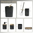 thumbnail image 7 of CERBIOR Bathroom Accessories Set 6 Piece Bamboo Bath Ensemble Includes Soap Dispenser, Toothbrush Holder, Toothbrush Cup, Soap Dish for Decorative Countertop and Housewarming Gift, Black, 7 of 7