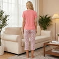 thumbnail image 4 of Women’s Pajama Sets 2 Piece Pj Short Sleeve Top and Capri Pants Soft Comfy Lounge Sets Casual Loose Loungewear Sleepwear with Pockets for Spring Summer Fall (Available in Plus Size), 4 of 7