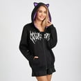 thumbnail image 4 of Women Y2k Zip Up Hoodie Halloween Bat Wing Jacket Long Sleeve Oversized Sweatshirt Outerwear, 4 of 6