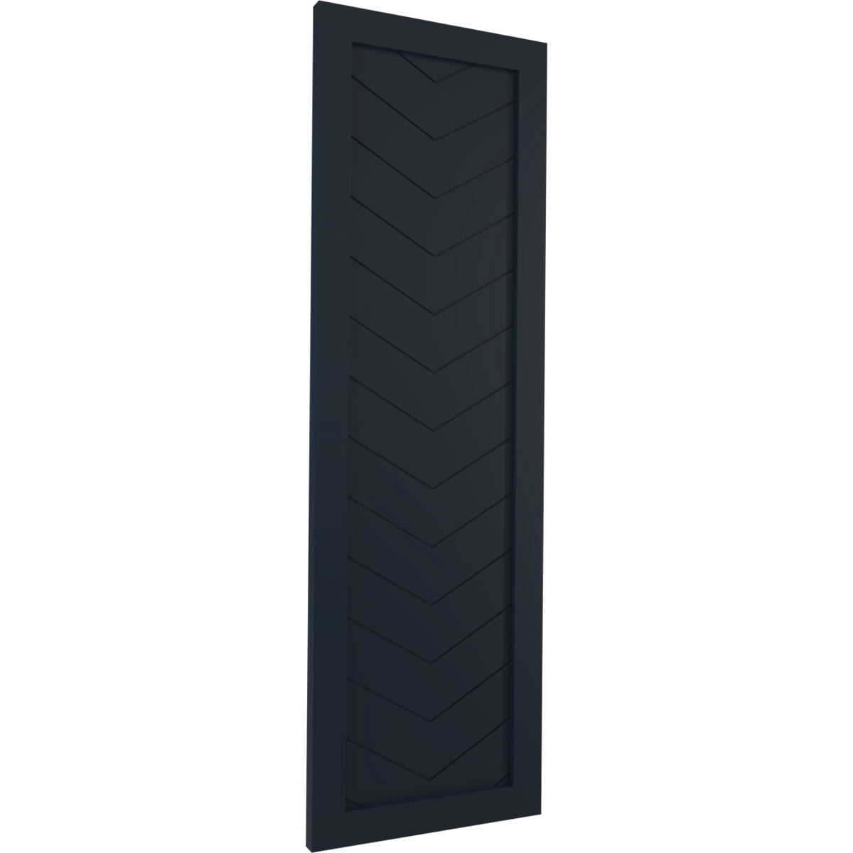 Ekena Millwork 15"W x 55"H True Fit PVC Single Panel Chevron Modern Style Fixed Mount Shutters, Starless Night Blue (Per Pair - Hardware Not Included)