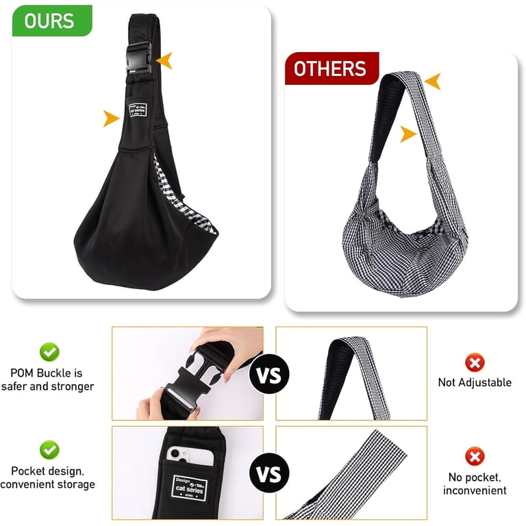 DANPINGLE Hands-Free Pet Sling Carrier, Black photo 2